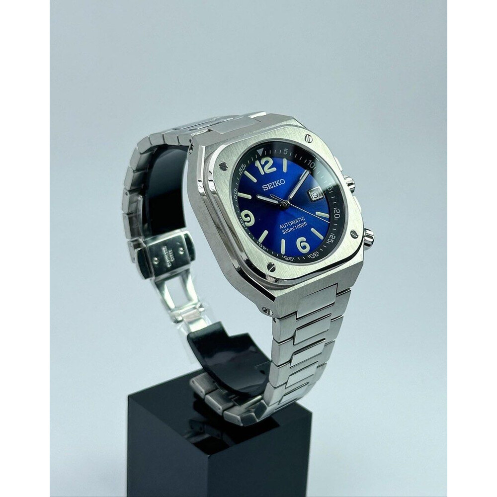 Custom Seiko Mod • Blue BR05 on Bracelet • 42mm